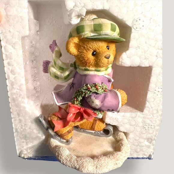 Cherished Teddies "Adam" Holiday Ice Skating Figurine 269751 By Enesco - Picture 2 of 6